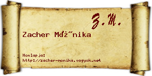 Zacher Mónika névjegykártya